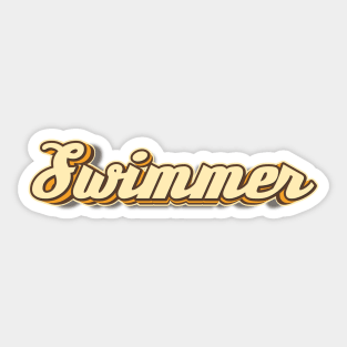 Swimmer typography Sticker